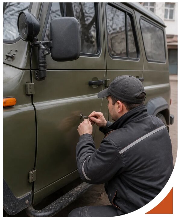 Профессиональное вскрытие автомобиля УАЗ без повреждений в Прокопьевске